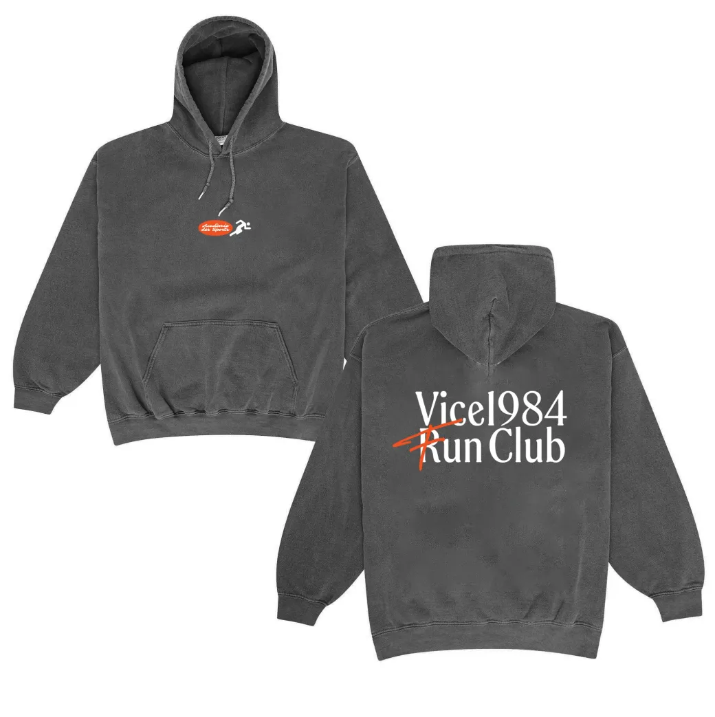 Vice 84 'Fun Club' Vintage Washed Hoodie - Washed Black