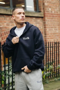 Vice 84 'Fun Club' Zip Up Hoodie - Navy