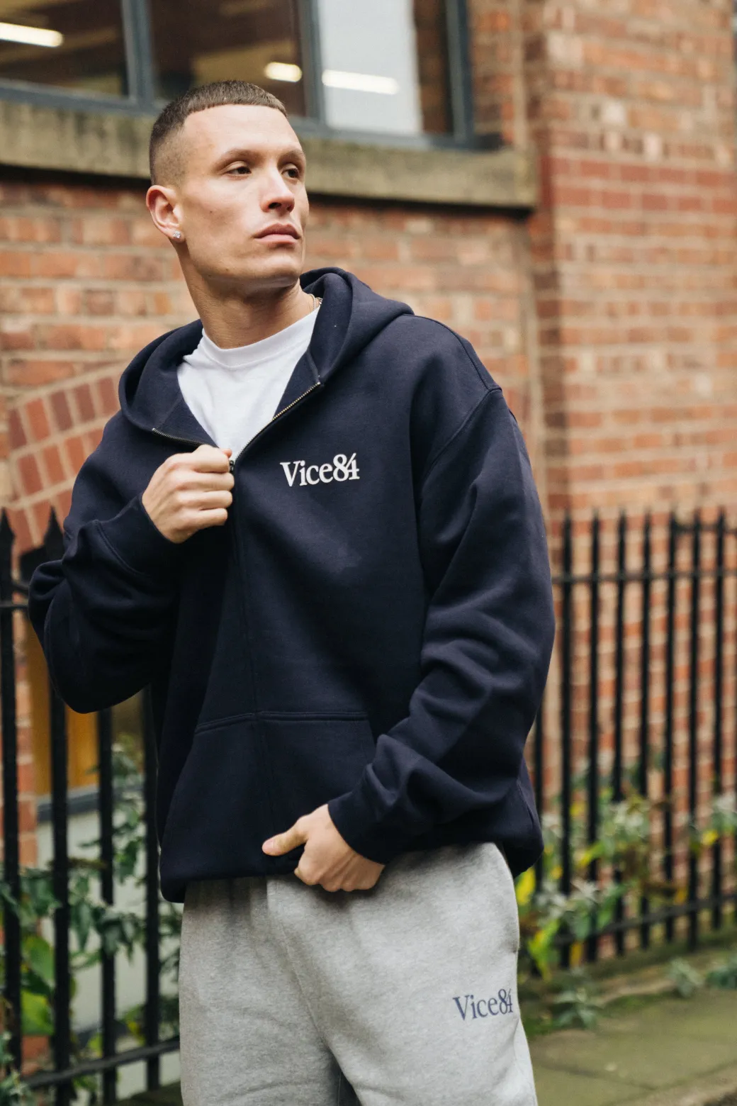 Vice 84 'Fun Club' Zip Up Hoodie - Navy