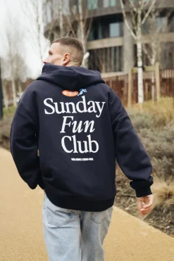 Vice 84 'Fun Club' Zip Up Hoodie - Navy