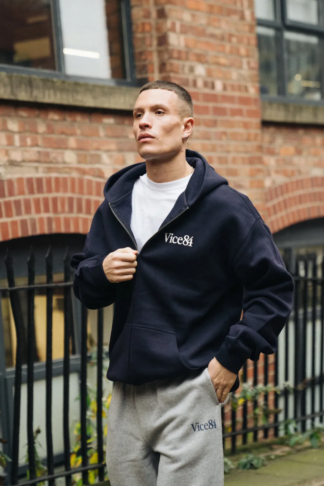 Vice 84 'Fun Club' Zip Up Hoodie - Navy