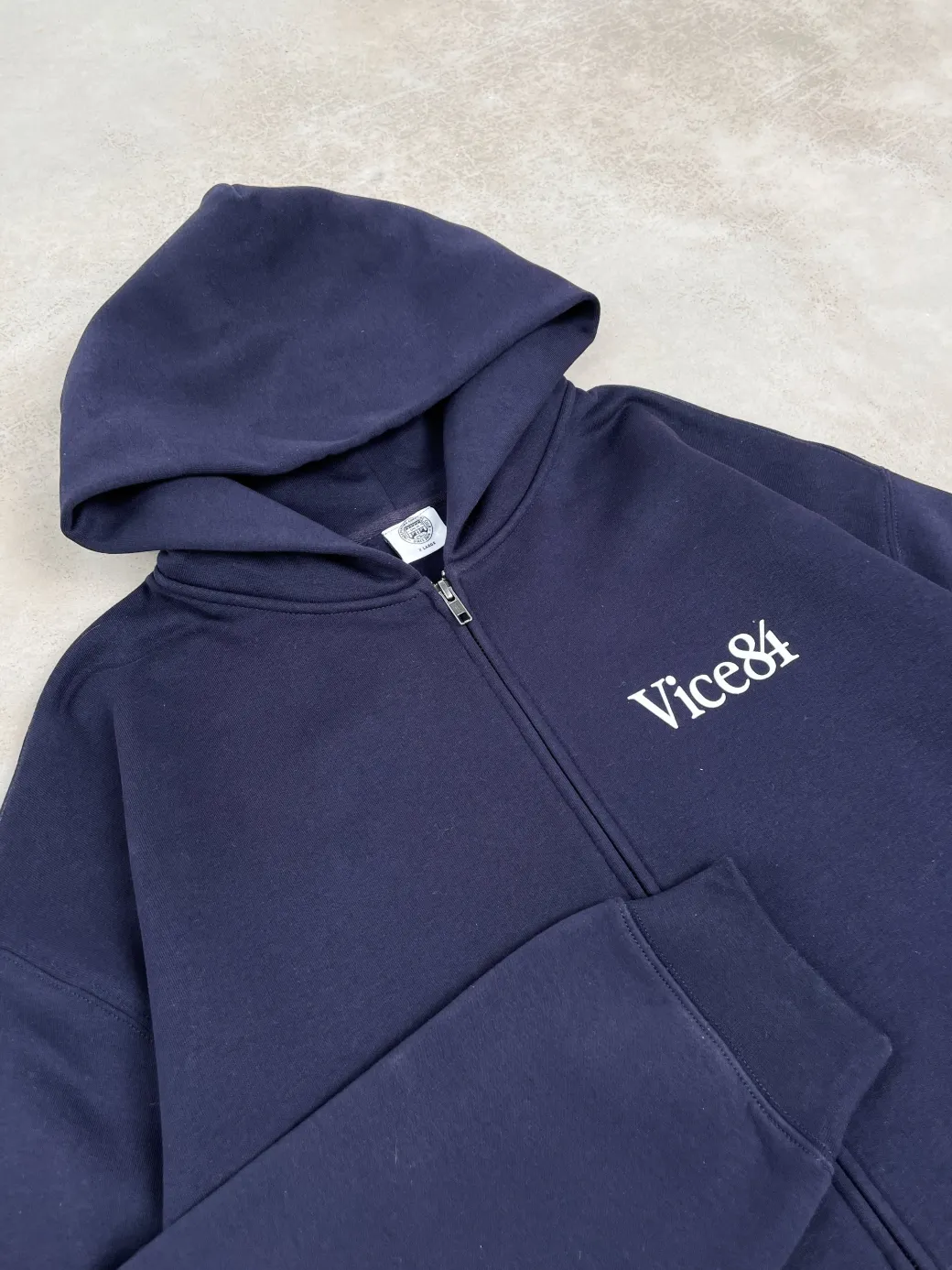 Vice 84 'Fun Club' Zip Up Hoodie - Navy