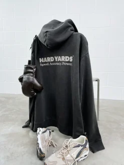 Vice 84 'Hard Yards' Faded Zip Up Hoodie - Black