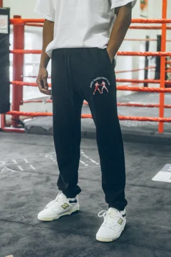 Vice 84 'Hard Yards Fight Club' Embroidered Joggers - Black