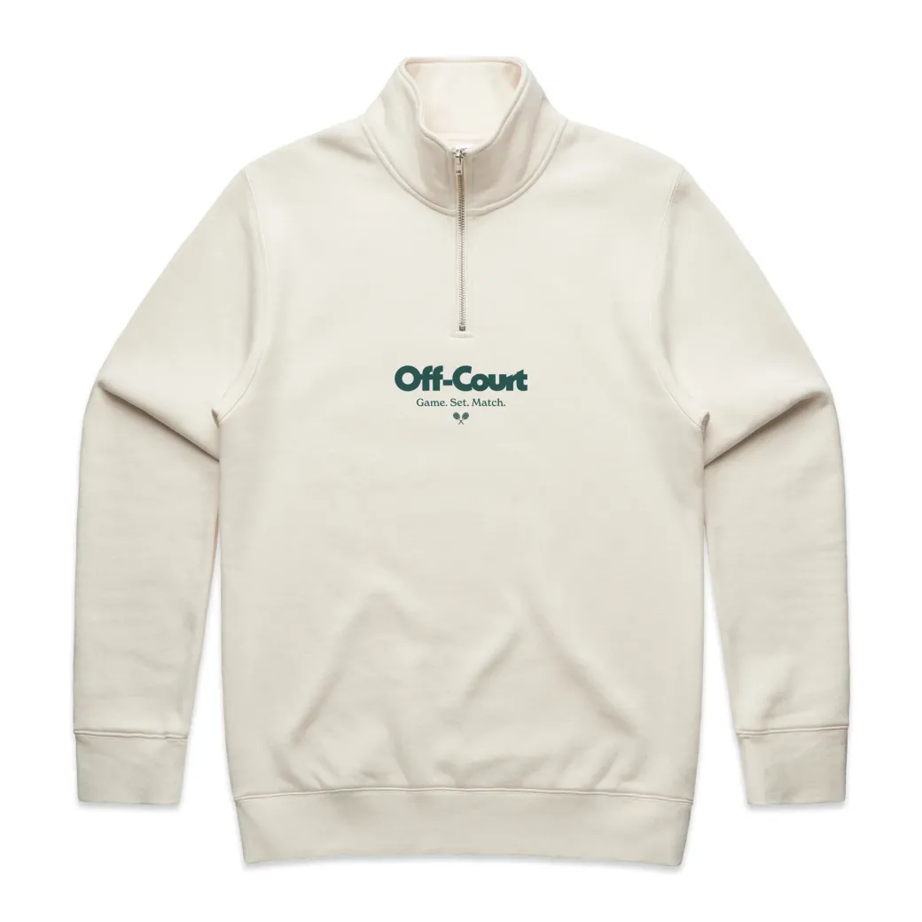 Vice 84 'Off-Court GSM' 1/4 Zip Sweater - Ecru