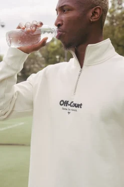 Vice 84 'Off-Court GSM' 1/4 Zip Sweater - Ecru