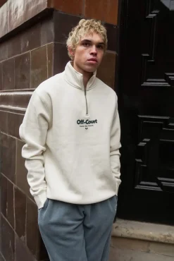 Vice 84 'Off-Court GSM' 1/4 Zip Sweater - Ecru