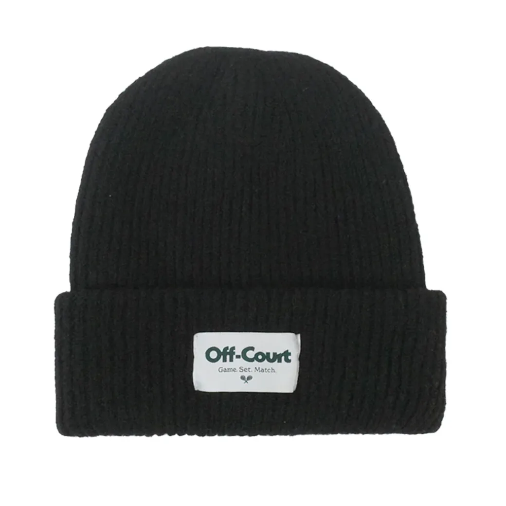 Vice 84 'Off-Court GSM' Cosy Ribbed Beanie - Black