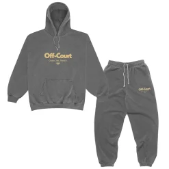 Vice 84 'Off-Court GSM' Hoodie & Jogger Set -  Vintage Washed Charcoal