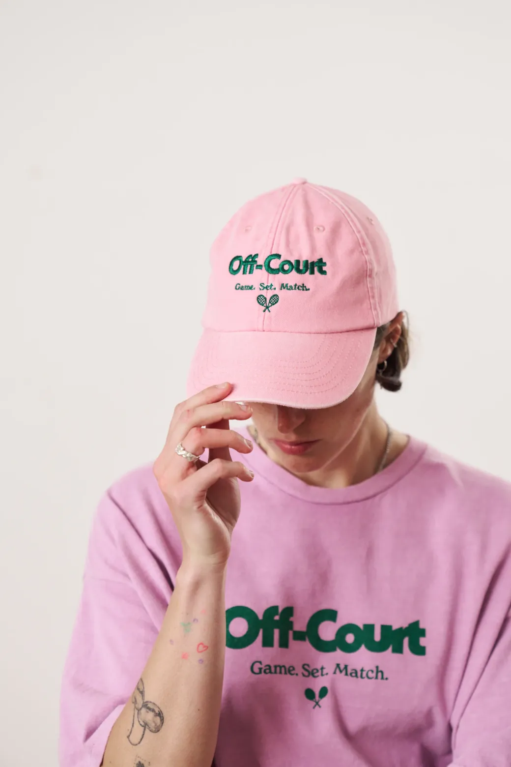 Vice 84 'Off-Court GSM' Vintage Washed Tee & Cap Bundle - Pink