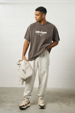 Vice 84 'Off-Court GSM' Vintage Washed Tee Twinpack - Brown/Cream