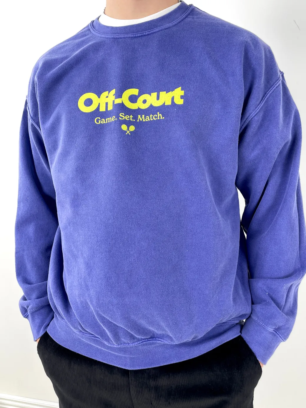 Vice 84 'Off-Court GSM' Vintage Washed Sweater - Purple