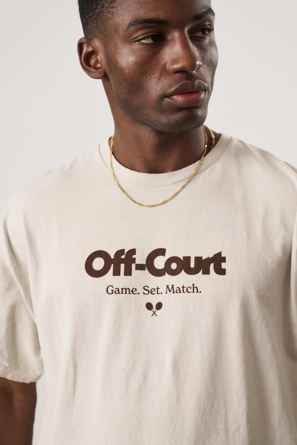 Vice 84 'Off-Court GSM' Vintage Washed Tee - Cream