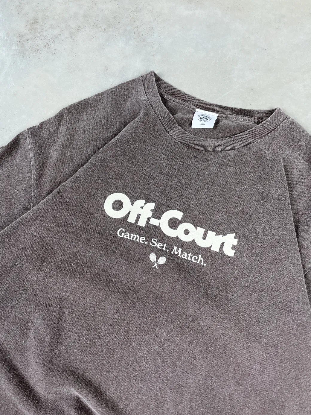 Vice 84 'Off-Court GSM' Vintage Washed Tee - Brown