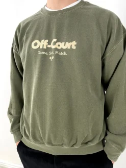 Vice 84 'Off-Court GSM' Vintage Washed Sweater - Khaki