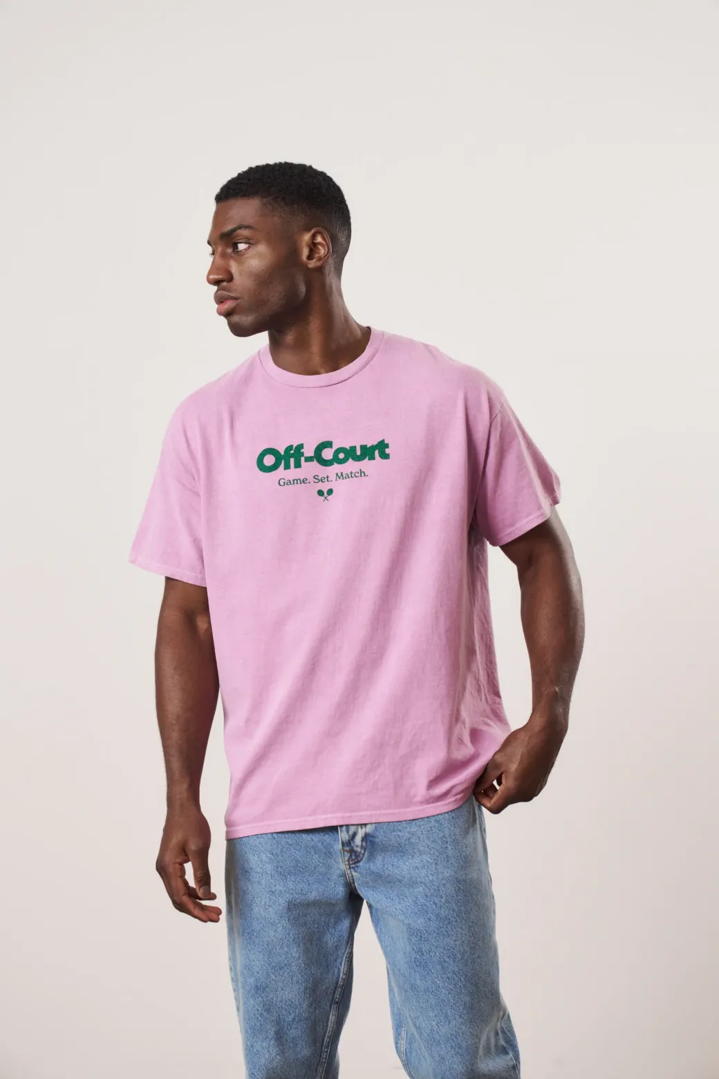 Vice 84 'Off-Court GSM' Vintage Washed Tee - Pink