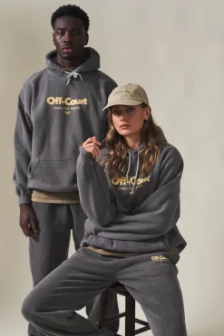 Vice 84 'Off-Court GSM' Vintage Washed Hoodie - Charcoal
