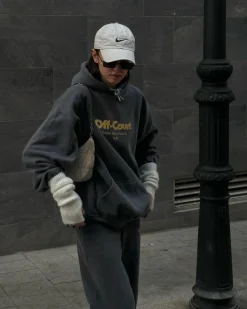 Vice 84 'Off-Court GSM' Vintage Washed Hoodie - Charcoal