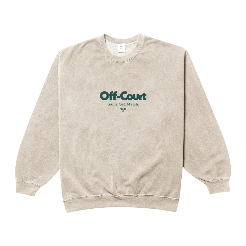 Vice 84 'Off-Court GSM' Vintage Washed Sweater - Cream