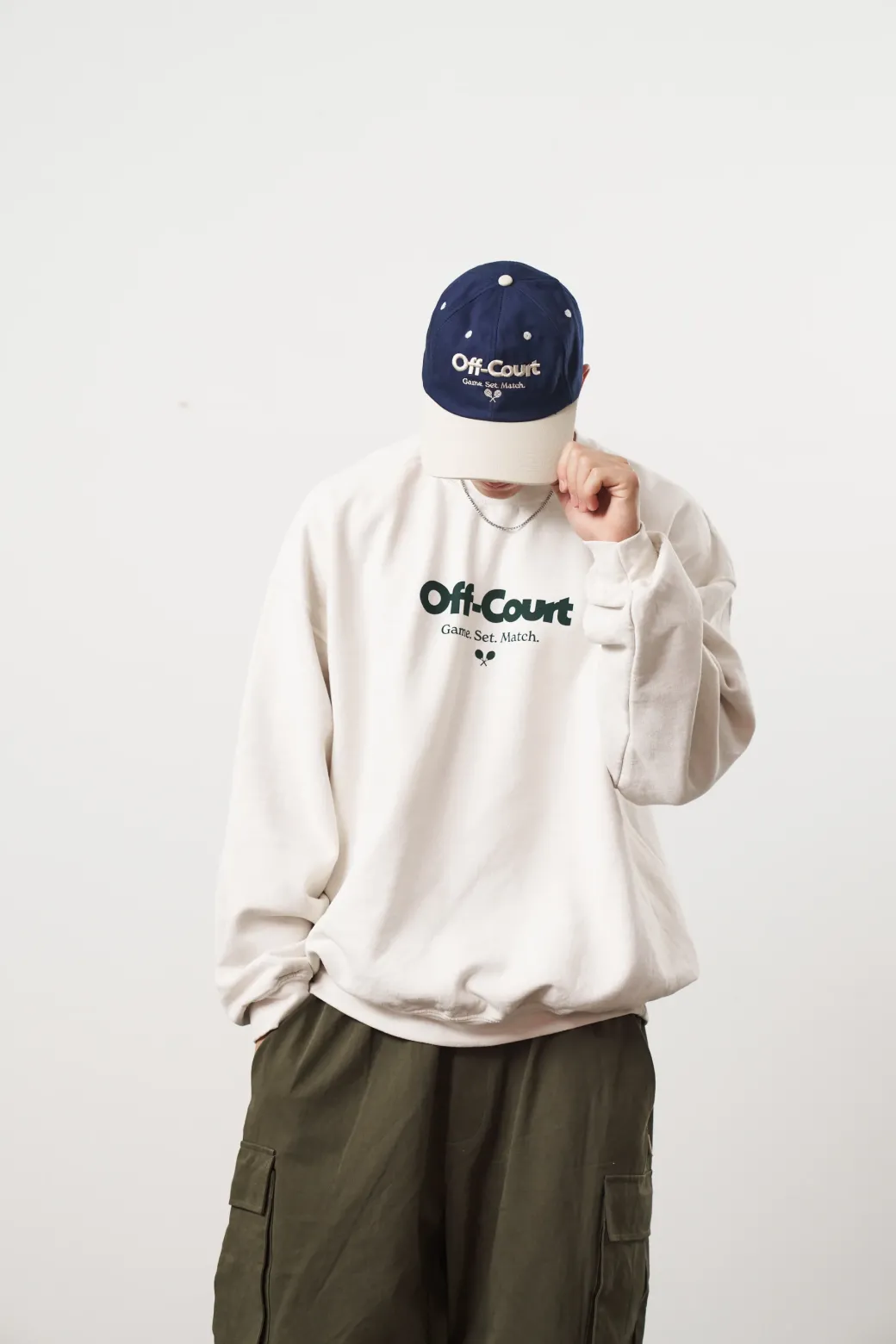 Vice 84 'Off-Court GSM' Vintage Washed Sweater - Cream