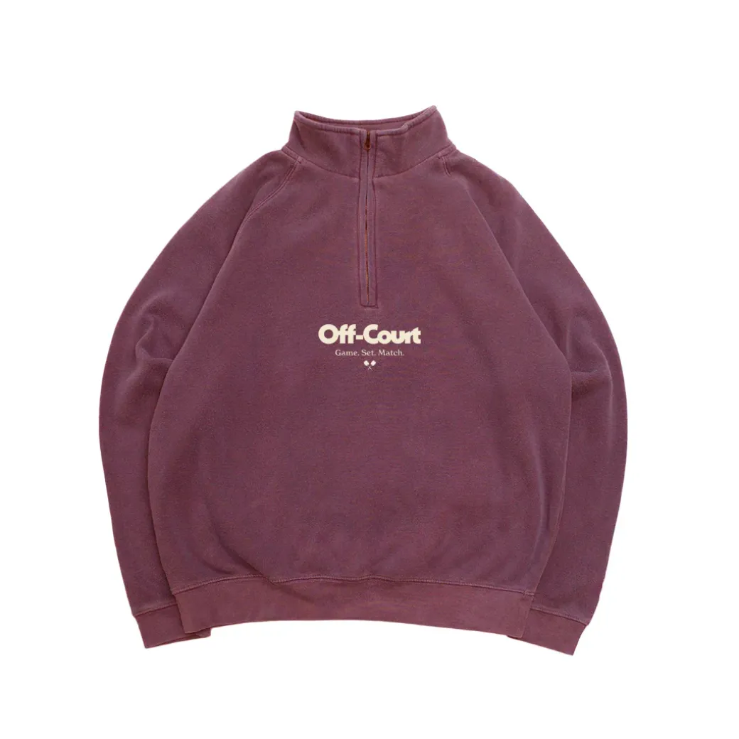 Vice 84 'Off-Court GSM' Washed 1/4 Zip Sweater - Maroon