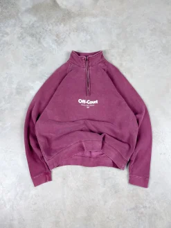 Vice 84 'Off-Court GSM' Washed 1/4 Zip Sweater - Maroon