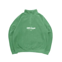 Vice 84 'Off-Court GSM' Washed 1/4 Zip Sweater - Kelly Green