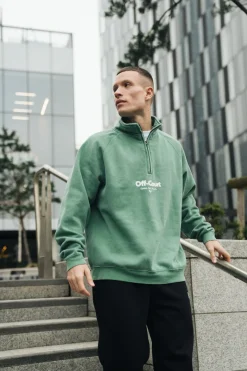 Vice 84 'Off-Court GSM' Washed 1/4 Zip Sweater - Kelly Green
