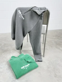 Vice 84 'Off-Court GSM' Washed 1/4 Zip Sweater - Kelly Green
