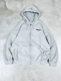 Vice 84 'Off-Court GSM' Zip Up Vintage Washed Hoodie - Grey