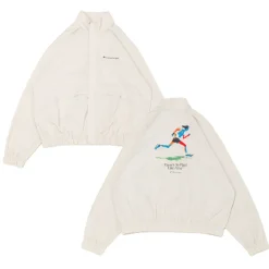 Vice 84 'Olympic Runner' Nylon Track Jacket - Ecru