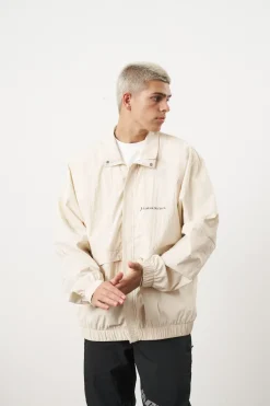 Vice 84 'Olympic Runner' Nylon Track Jacket - Ecru