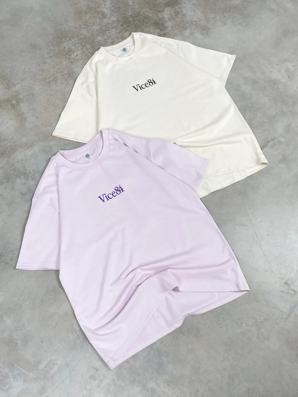Vice 84 Premium Heavy Tee Twinpack - Ecru/Orchid
