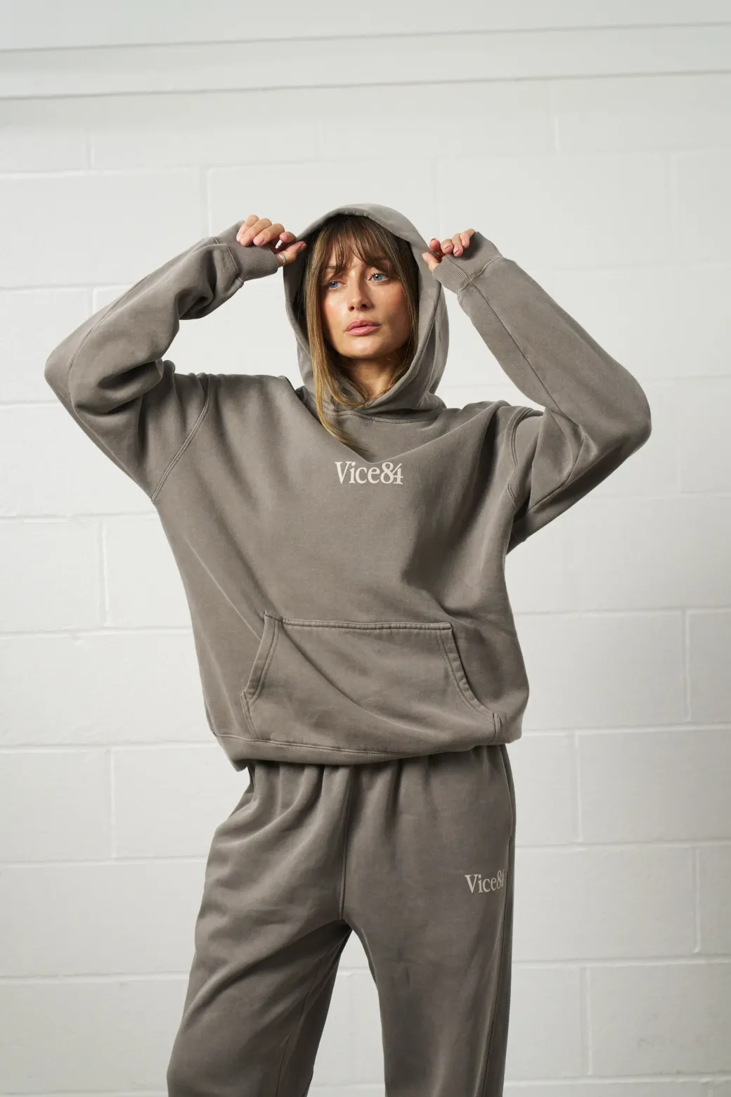 Vice 84 Premium Hoodie - Faded Grey