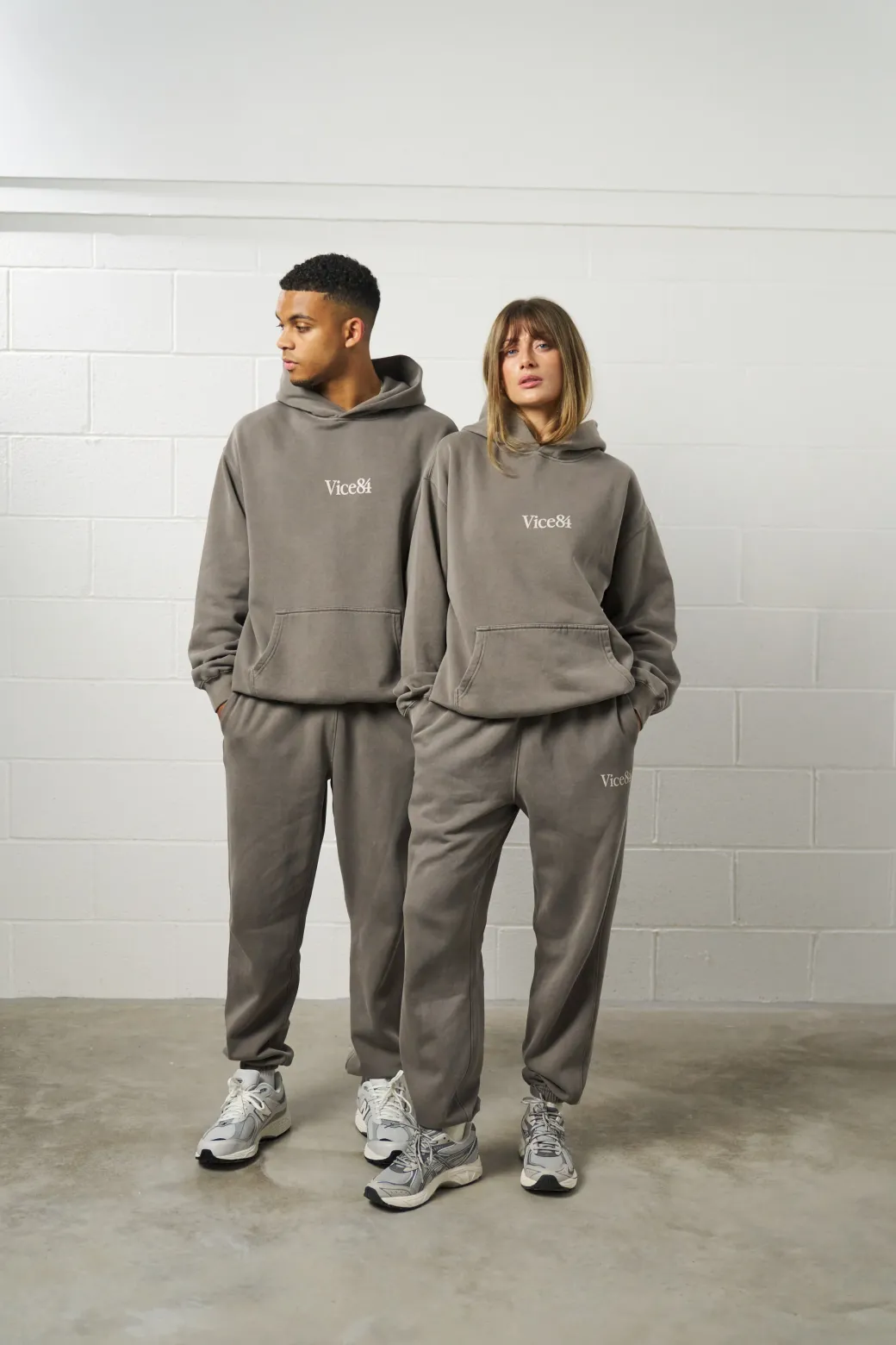 Vice 84 Premium Hoodie - Faded Grey