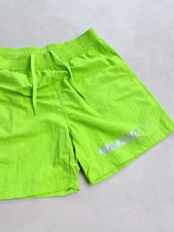Vice 84 'Racer' Crinkle Recycled Swim Shorts - Citrus Lime