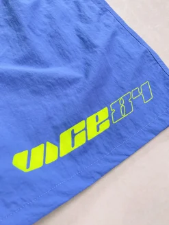 Vice 84 'Racer' Crinkle Recycled Swim Shorts - Pacific Blue