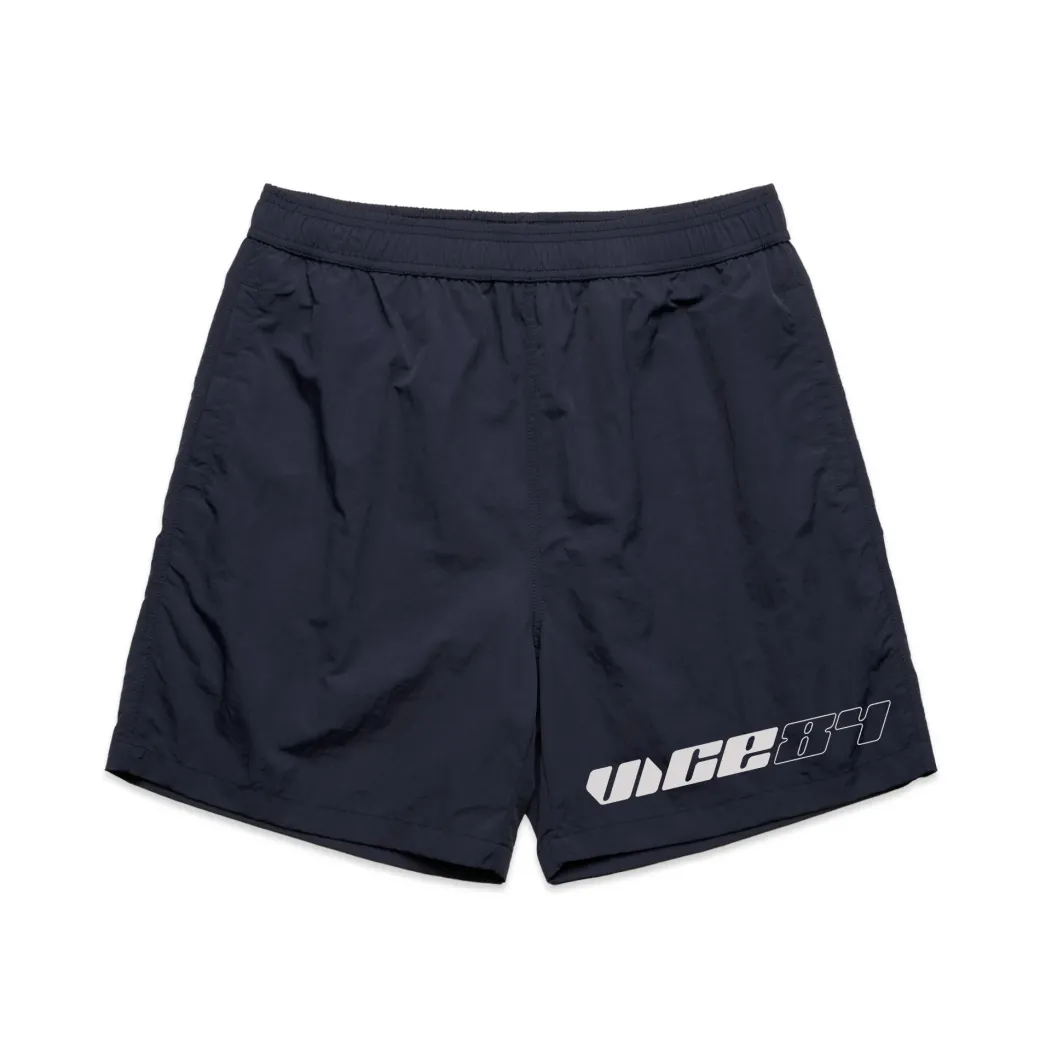 Vice 84 'Racer' Crinkle Recycled Swim Shorts - Navy