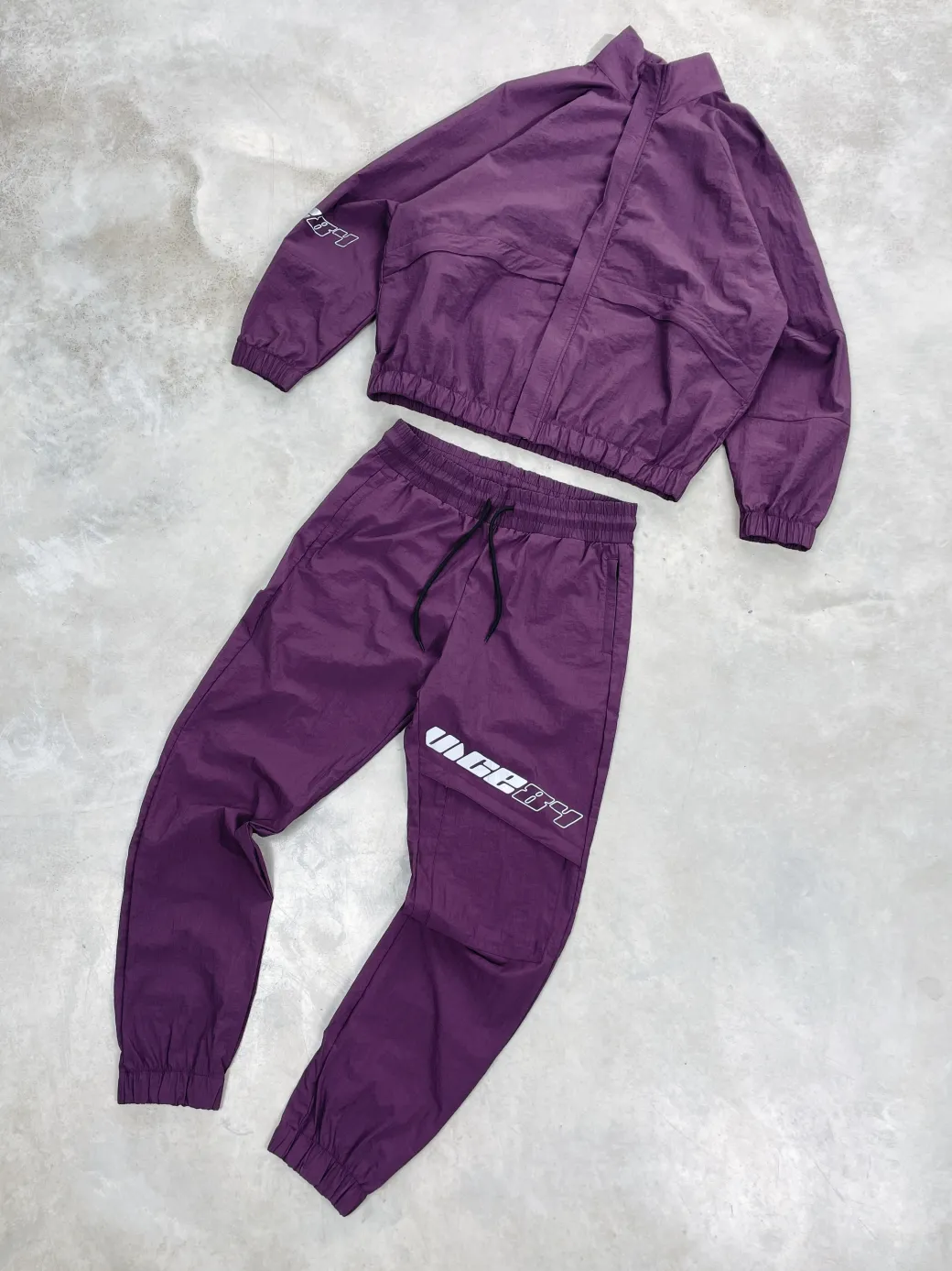 Vice 84 'Reflective Racer' Nylon Track Jacket - Burgundy