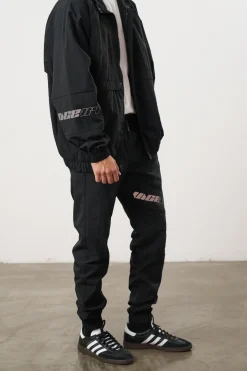 Vice 84 'Reflective Racer' Nylon Track Jacket - Black