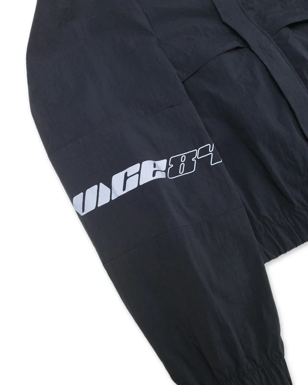 Vice 84 'Reflective Racer' Nylon Track Jacket - Black