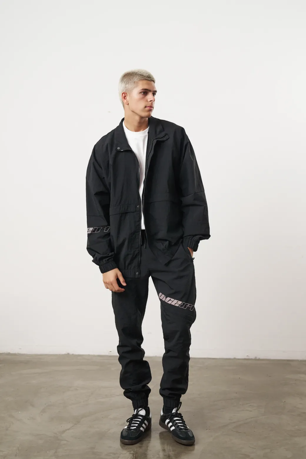 Vice 84 'Reflective Racer' Nylon Track Pants - Black