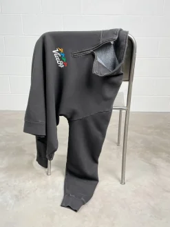Vice 84 'Runner' Faded 1/4 Zip Sweater - Black