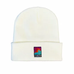 Vice 84 'Runner Patch' Cuffed Beanie - Black / Lilac / Airforce Blue / Ecru