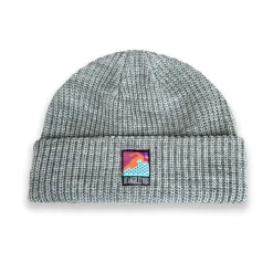Vice 84 'Runner Patch' Ribbed Fisherman Beanie - Black / Grey / Forest / Light Blue