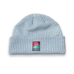 Vice 84 'Runner Patch' Ribbed Fisherman Beanie - Black / Grey / Forest / Light Blue