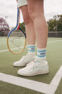 Vice 84 'Runner' Stripe Socks - Cream / White