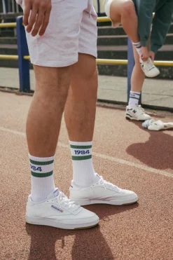 Vice 84 'Runner' Stripe Socks - Cream / White