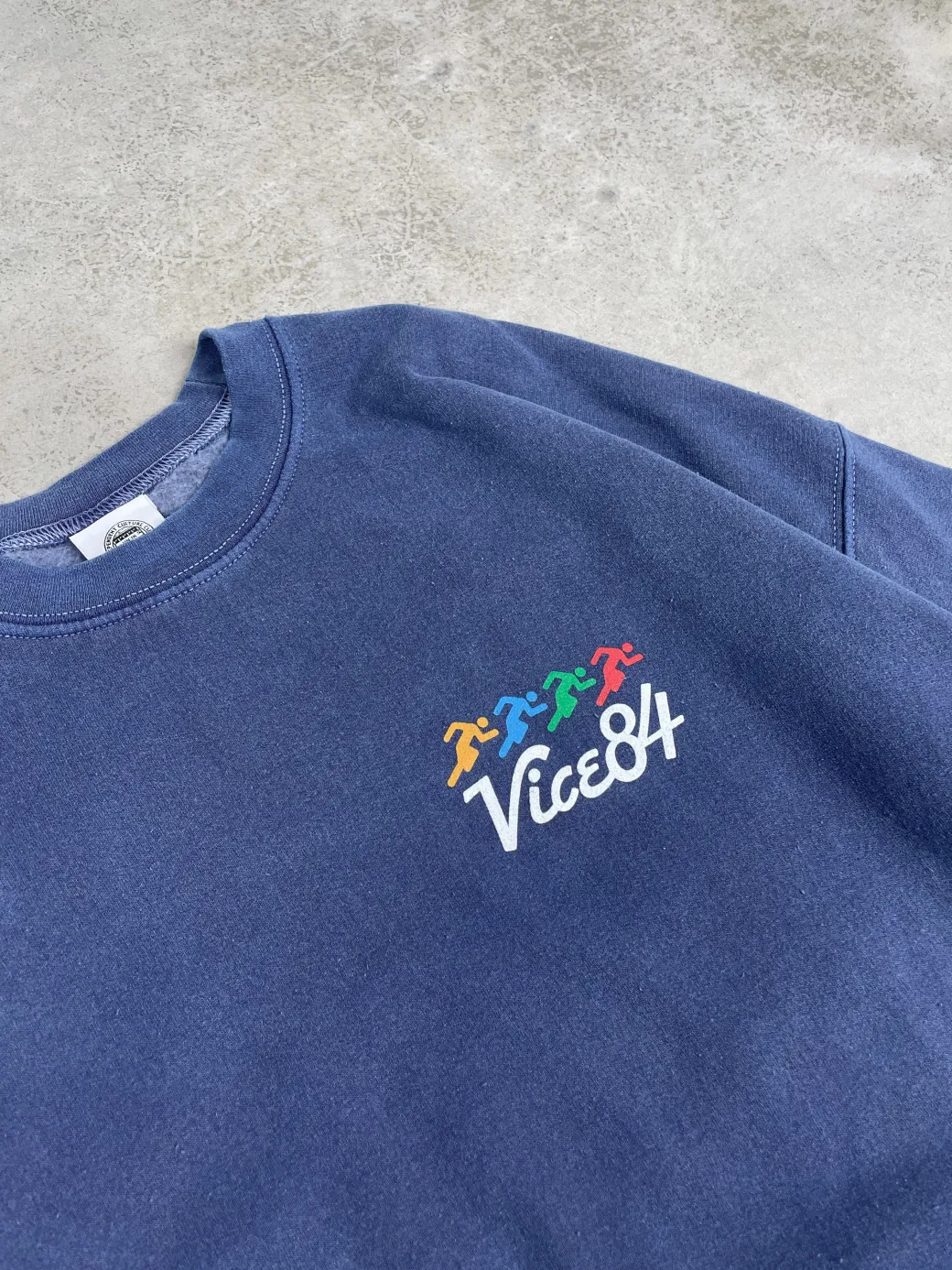 Vice 84 'Runner' Vintage Washed Sweater - Navy