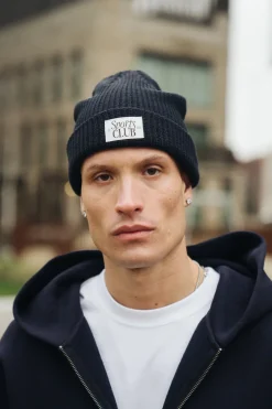 Vice 84 'Sports Club' Ribbed Beanie - Navy